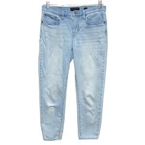 Lucky Brand Mid Rise Crop Ava Jeans Light Wash Distressed Womens 8 / 29 Stretch